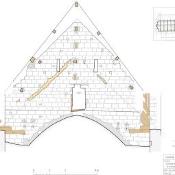 Mise au net du pignon du transept de l'abbatiale de Saint-Germain-des-Prés (Paris)
